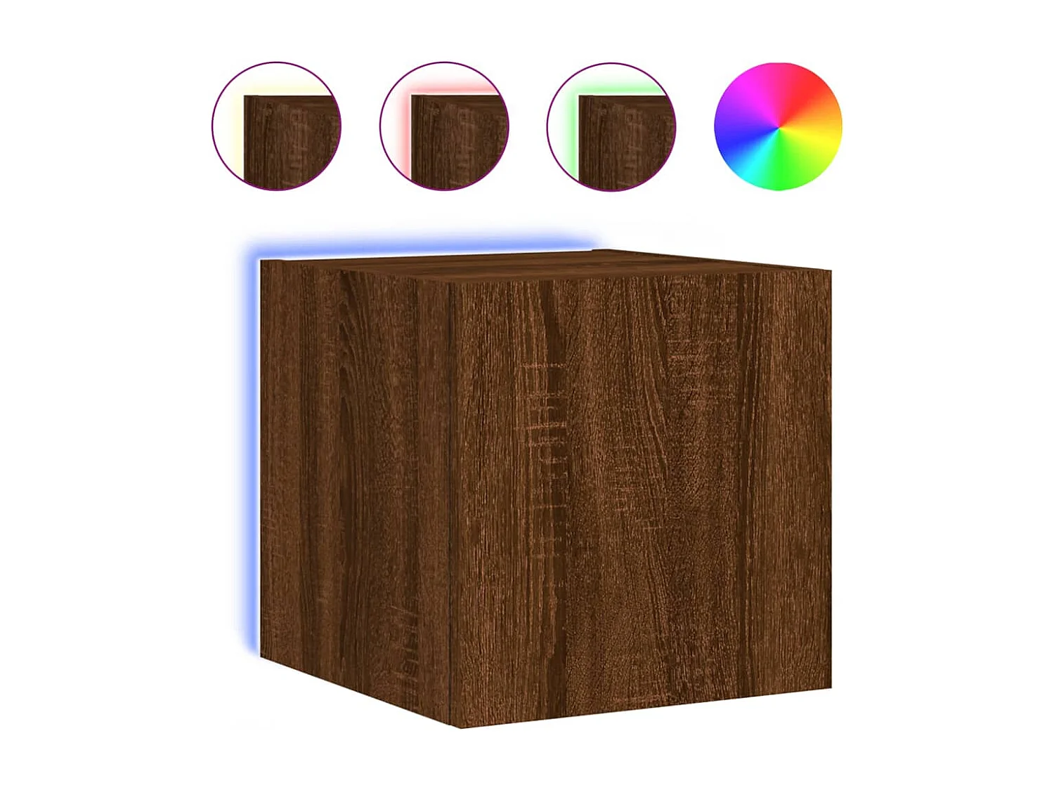 Meubles TV muraux lumières LED 2 pcs chêne marron 30,5x35x30 cm