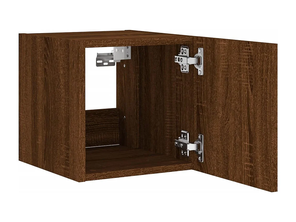 Meubles TV muraux lumières LED 2 pcs chêne marron 30,5x35x30 cm