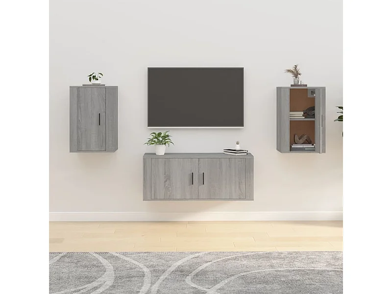 Meubles TV muraux 2 pcs Sonoma gris 40x34,5x60 cm