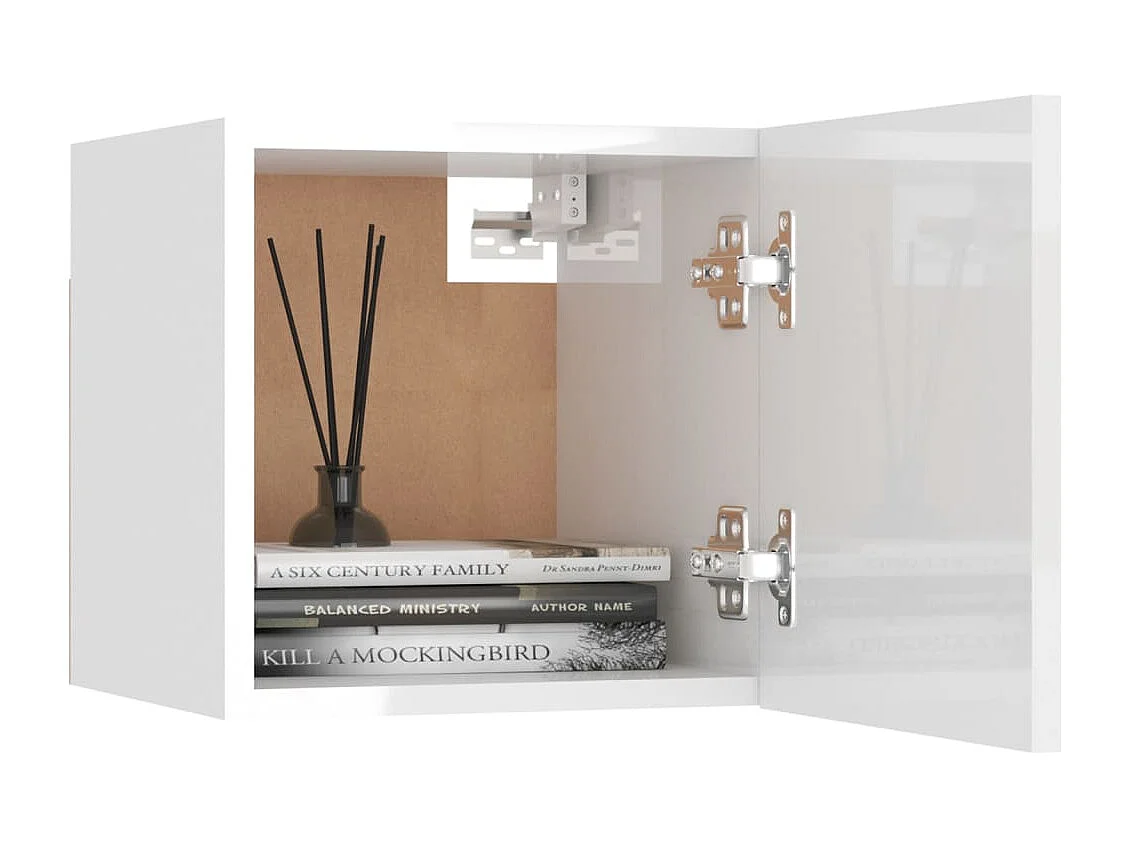 Meubles TV muraux 2 pcs Blanc brillant 30,5x30x30 cm