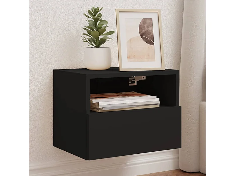 Mobili TV a Parete 2pz Neri 40x30x30 cm in Legno Multistrato