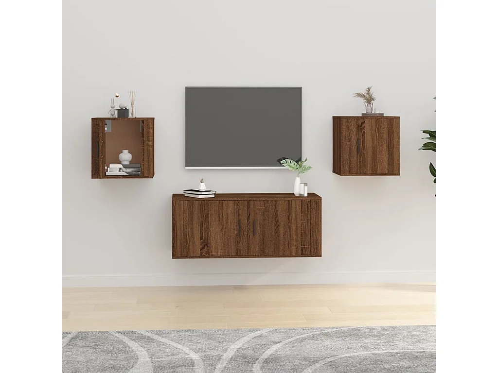 Tv-wandmeubels 2 st 40x34,5x40 cm bruin eikenkleur