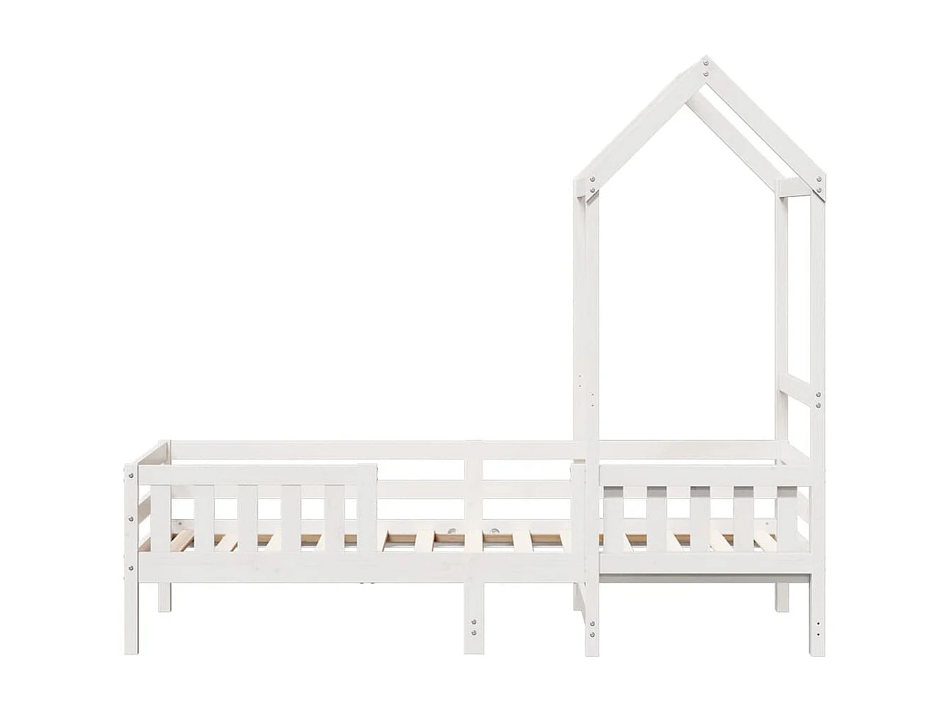 Cadre de lit avec toit sans matelas blanc 100x200 cm