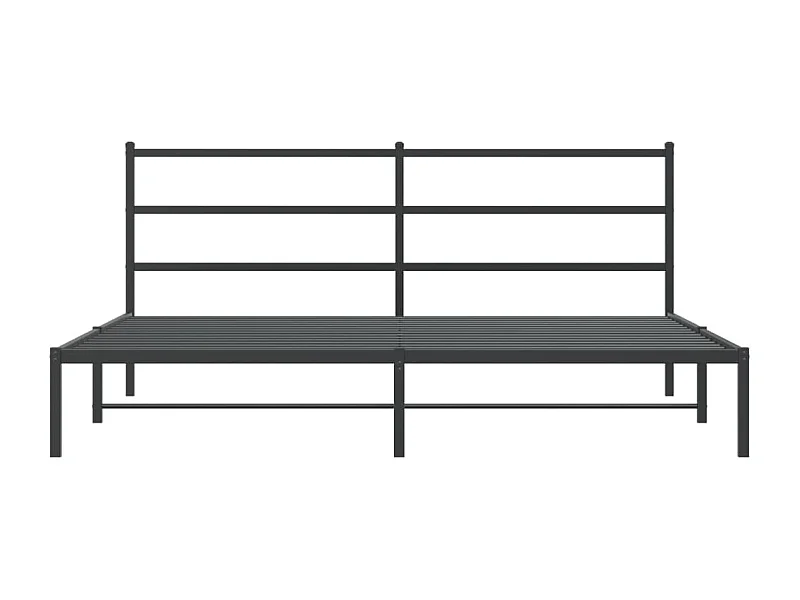 Bedframe met hoofdbord metaal zwart 183x213 cm