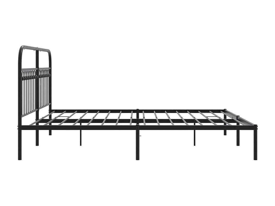 Estructura cama sin colchón con cabecero metal negro 183x213 cm