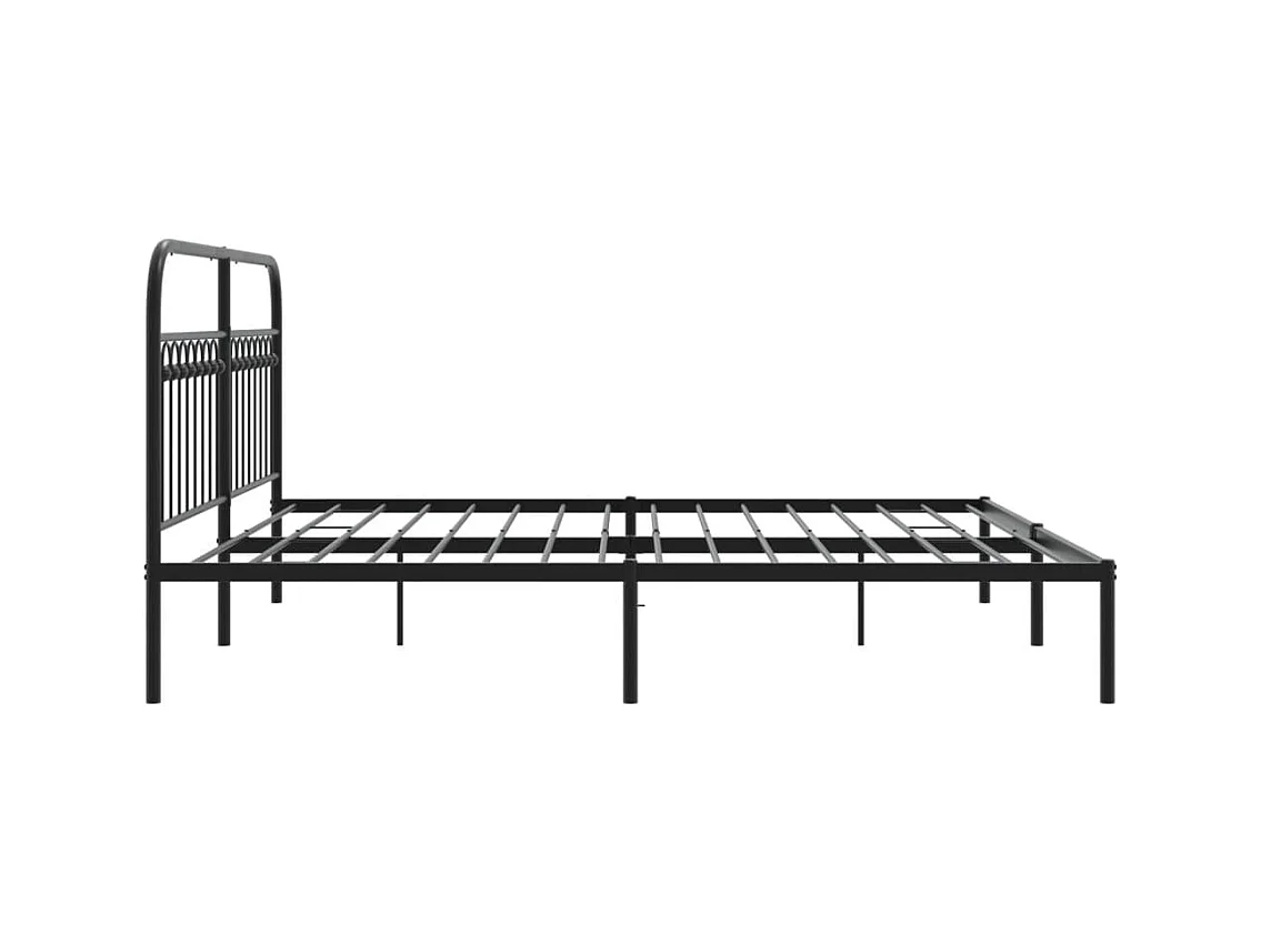 Bedframe met hoofdbord metaal zwart 183x213 cm