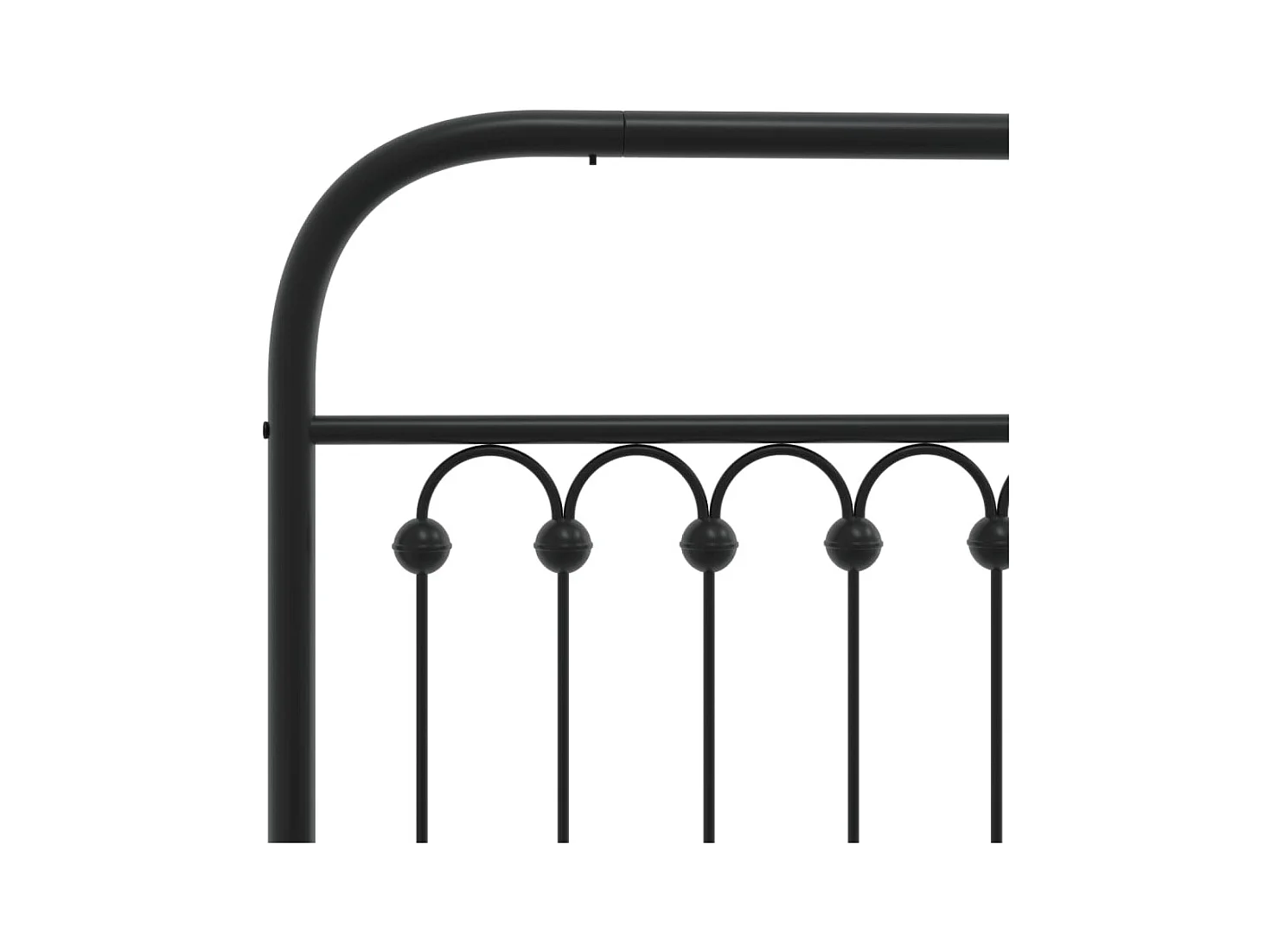Bedframe met hoofdbord metaal zwart 183x213 cm