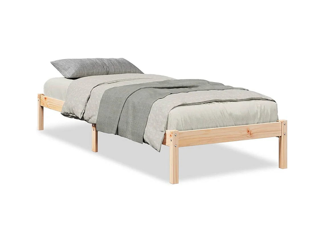 Cadre de lit extra long sans matelas 80x220 cm bois massif pin
