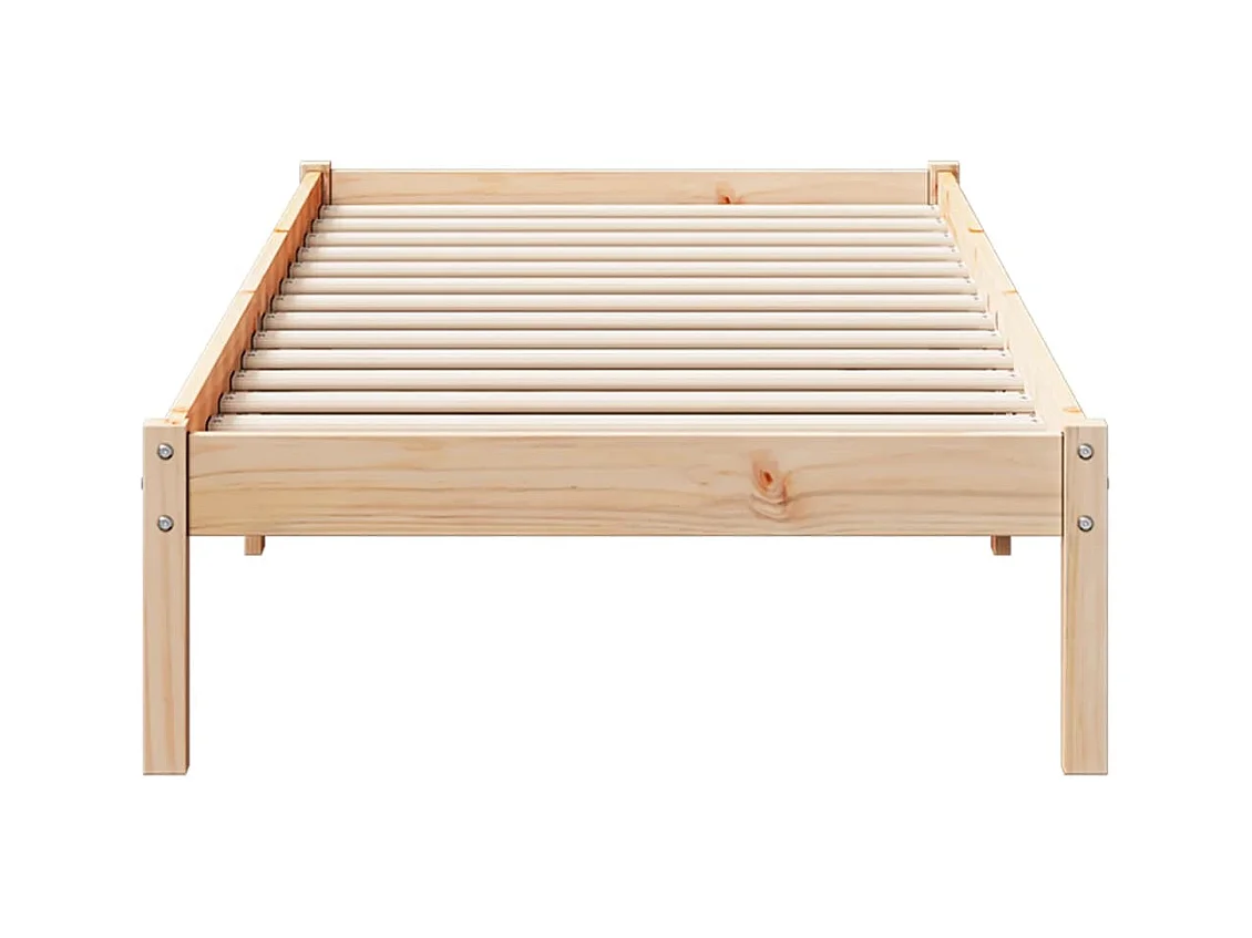 Cadre de lit extra long sans matelas 80x220 cm bois massif pin