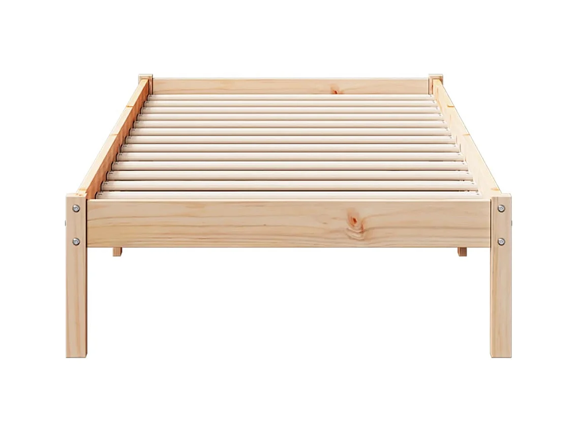 Cadre de lit extra long sans matelas 80x220 cm bois massif pin