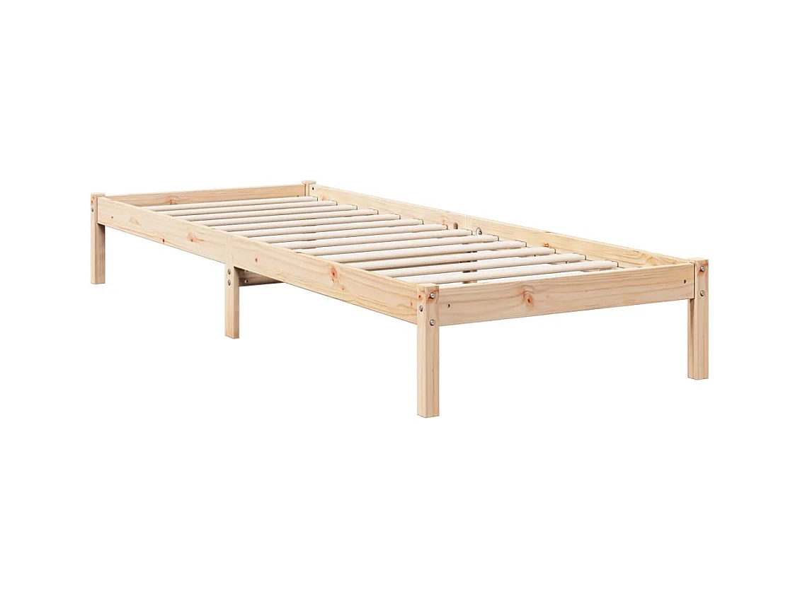 Cadre de lit extra long sans matelas 80x220 cm bois massif pin