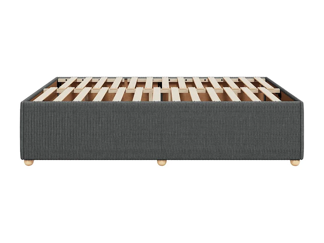 Cadre de lit sans matelas gris foncé 140x200 cm tissu