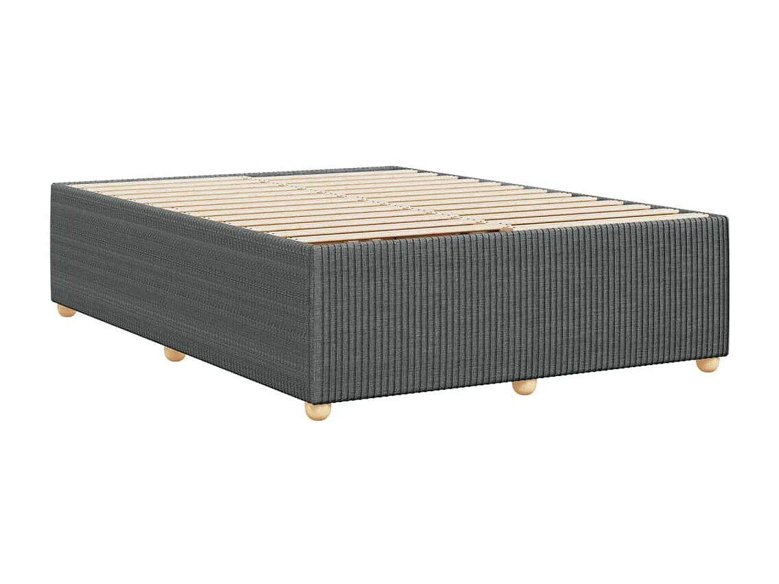 Cadre de lit sans matelas gris foncé 140x200 cm tissu