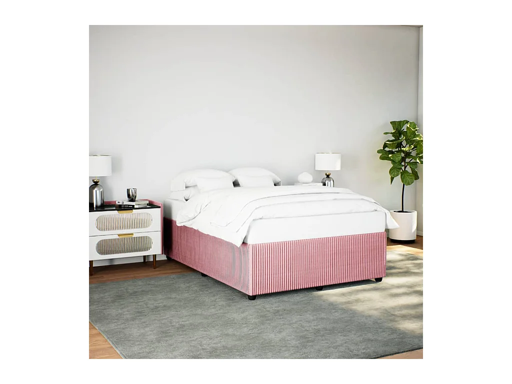 Cadre de lit sans matelas rose 160x200 cm velours