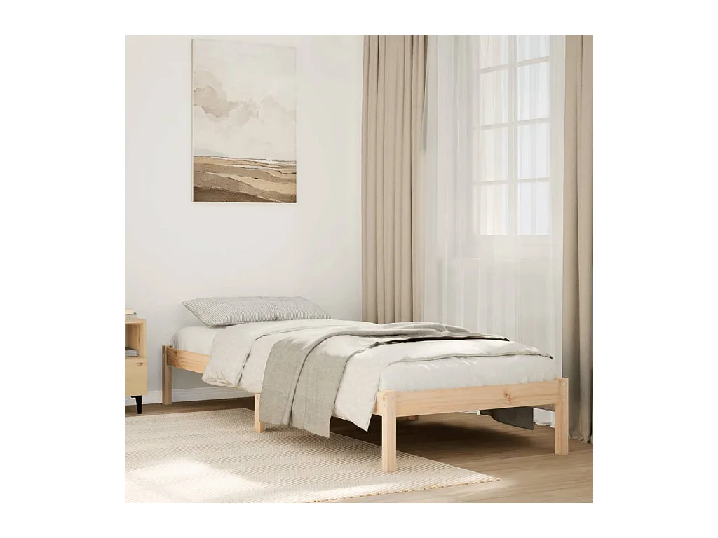 Letto Extra Lungo senza Materasso 90x220 cm in Legno di Pino