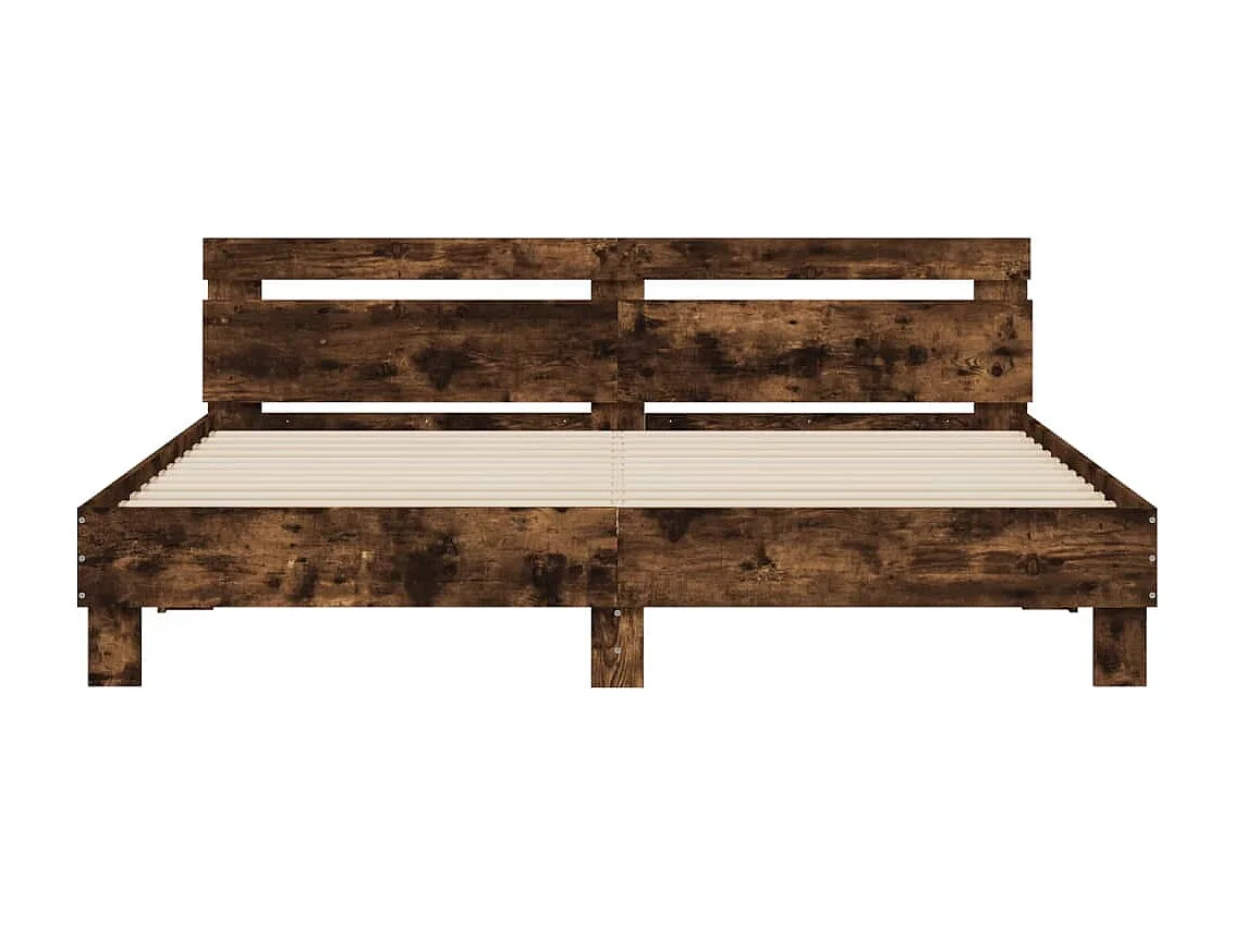 Cadre de lit sans matelas chêne fumé 180x200 cm