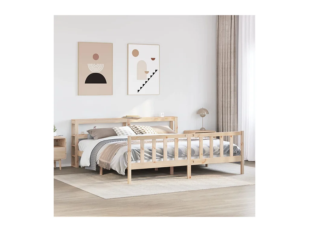 Cadre de lit sans matelas 180x200 cm bois massif de pin
