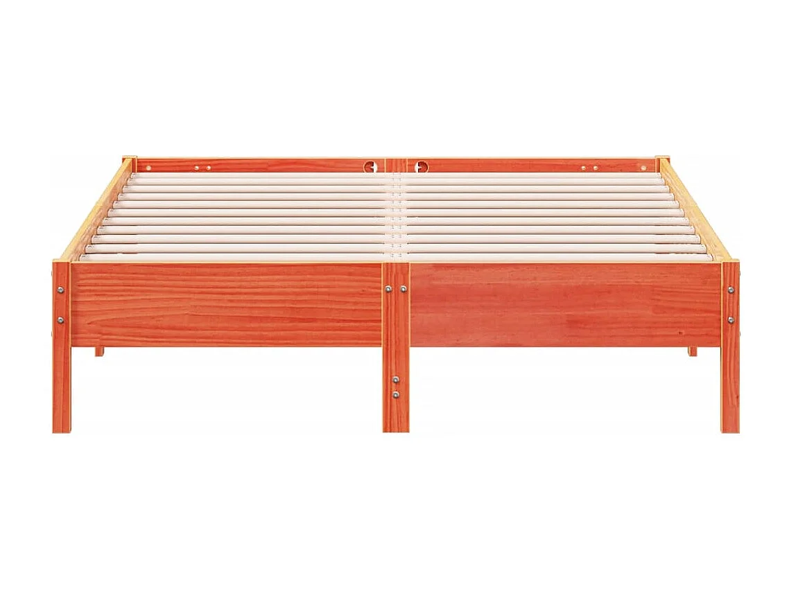 Cadre de lit sans matelas cire marron 150x200cm bois pin massif