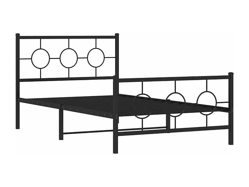 Estructura cama sin colchón con estribo metal negro 107x203 cm