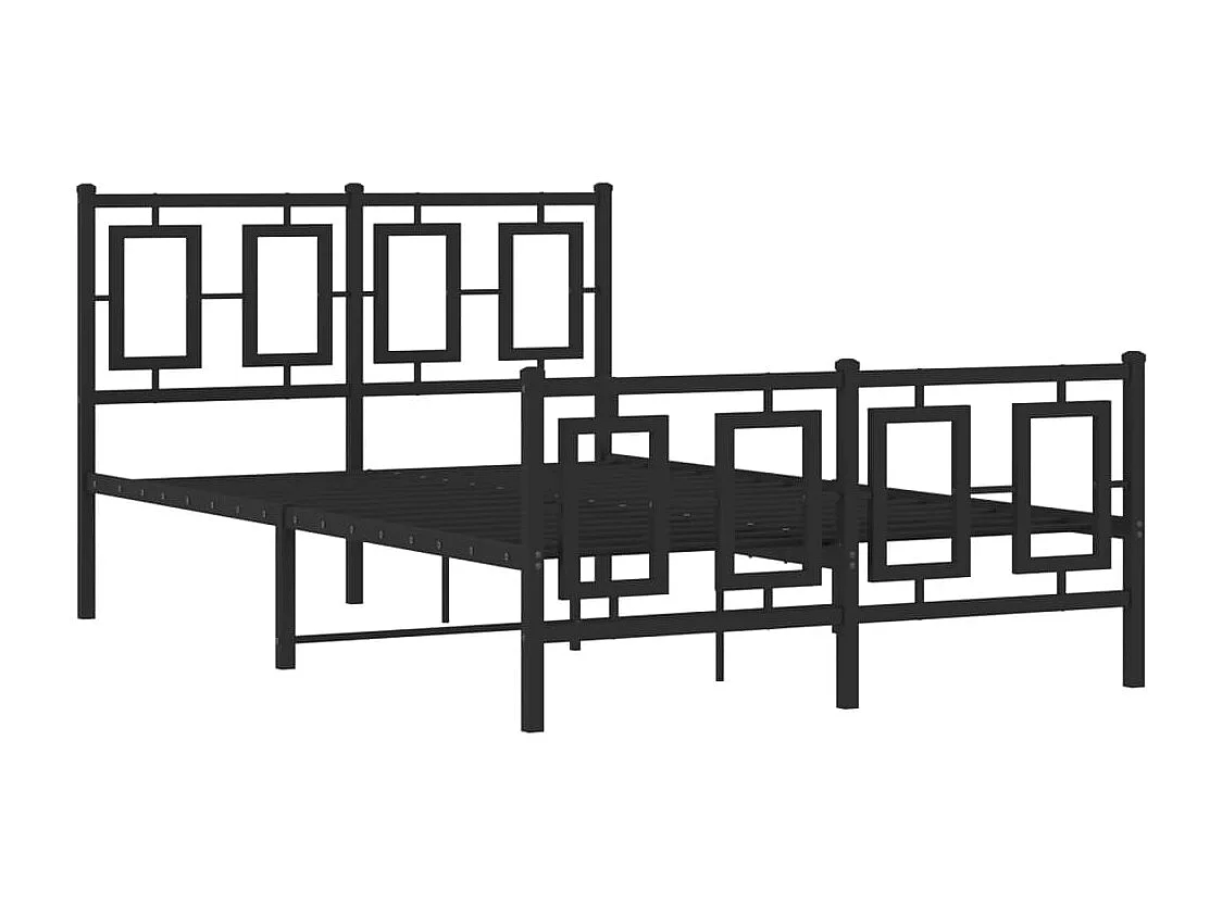 Bedframe met hoofd- en voeteneinde metaal zwart 120x190 cm