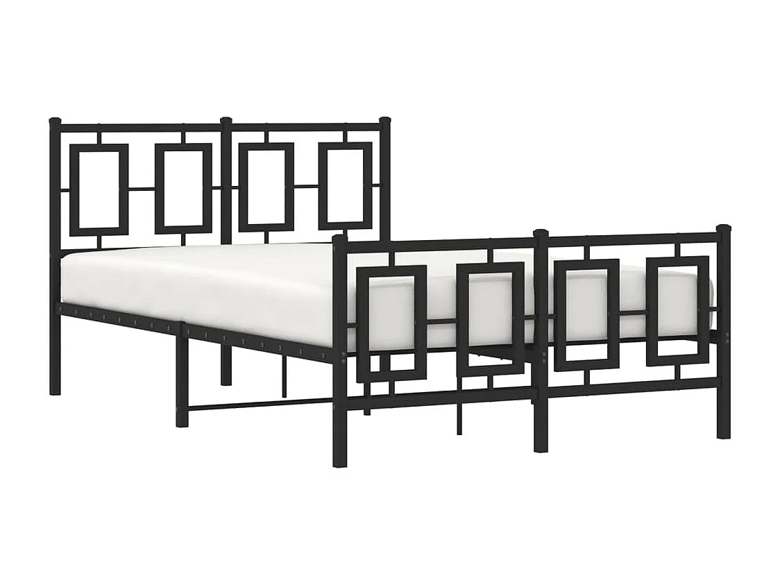 Bedframe met hoofd- en voeteneinde metaal zwart 120x190 cm