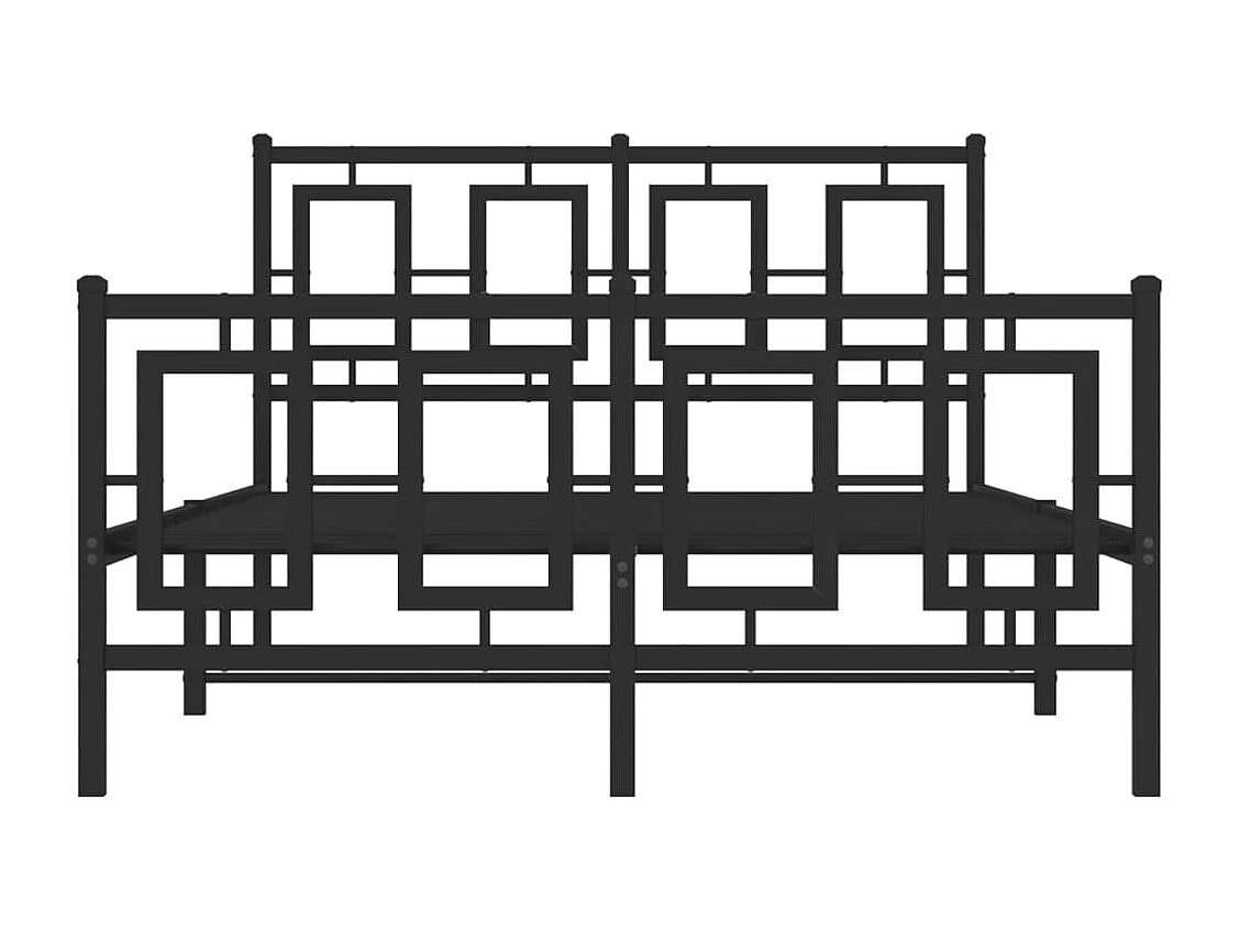Estrutura de cama com cabeceira e pés 120x190 cm metal preto