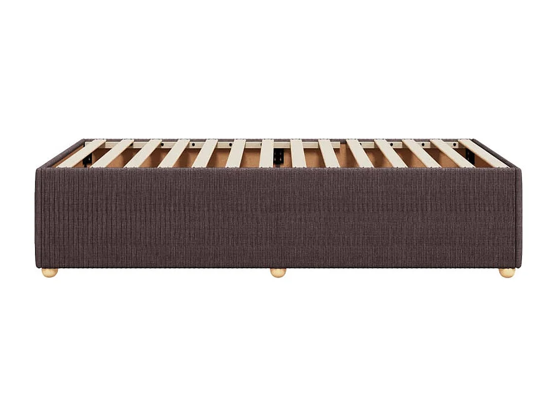 Cadre de lit sans matelas marron foncé 90x190 cm tissu