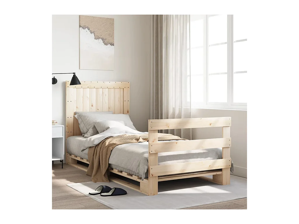 Cadre de lit sans matelas avec tête de lit 90x200 cm