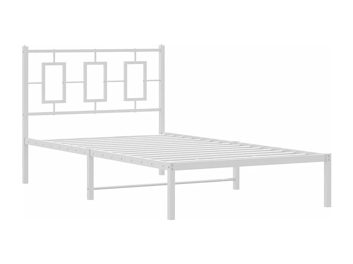 Giroletto con Testiera Metallo Bianco 100x190 cm