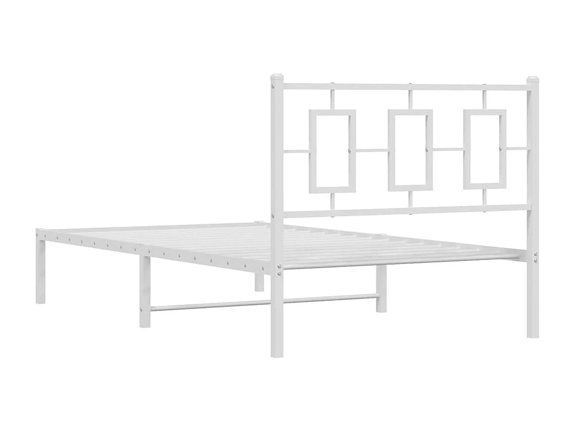 Giroletto con Testiera Metallo Bianco 100x190 cm