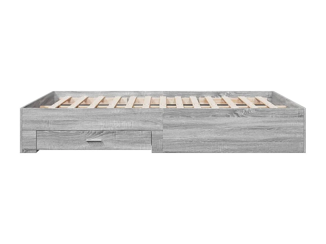 Bettgestell mit Schubladen Grau Sonoma 160x200 cm Holzwerkstoff