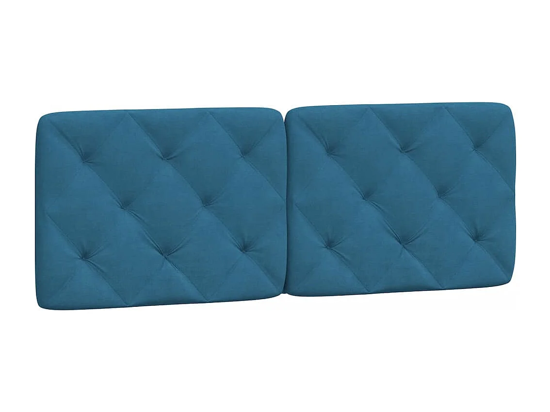 Bedframe met hoofdeinde fluweel blauw 120x200 cm