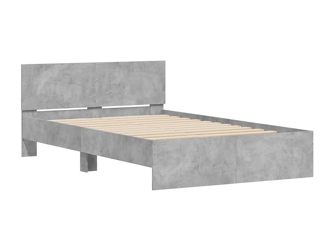Cadre de lit sans matelas gris béton 120x200 cm
