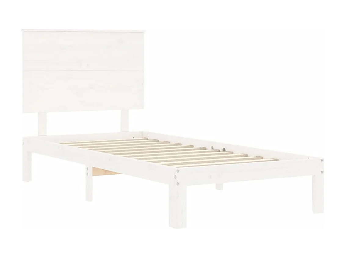 Giroletto senza Materasso Bianco 100x200 cm Legno Massello Pino