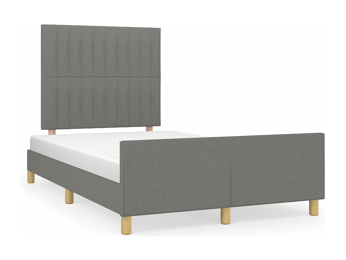 Cadre de lit sans matelas gris foncé 120x190 cm tissu