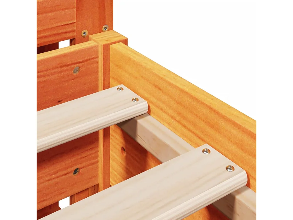 Cama sem colchão 140x190 cm pinho maciço castanho-mel