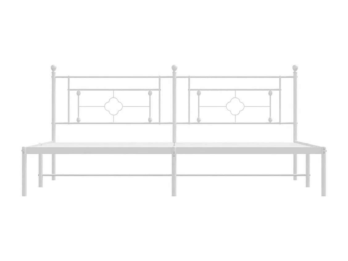 Giroletto con Testiera Metallo Bianco 193x203 cm
