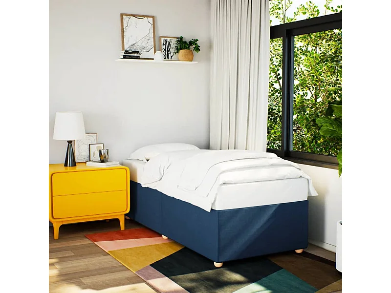 Bedframe stof blauw 80x200 cm