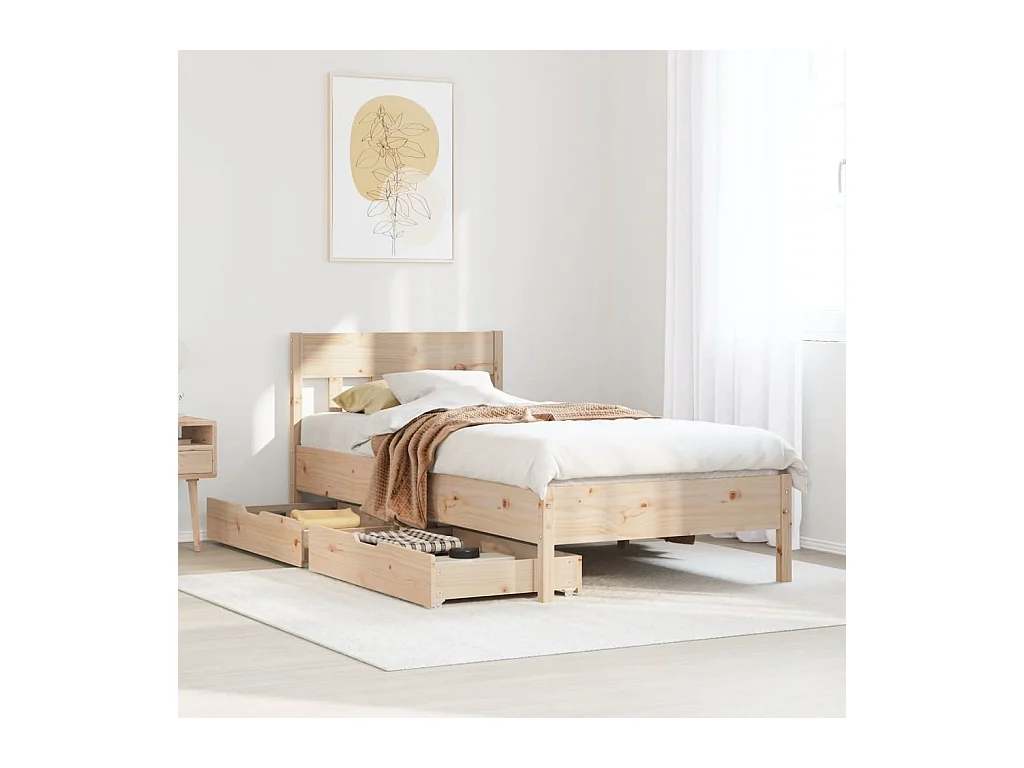 Cadre de lit sans matelas 90x190 cm bois de pin massif