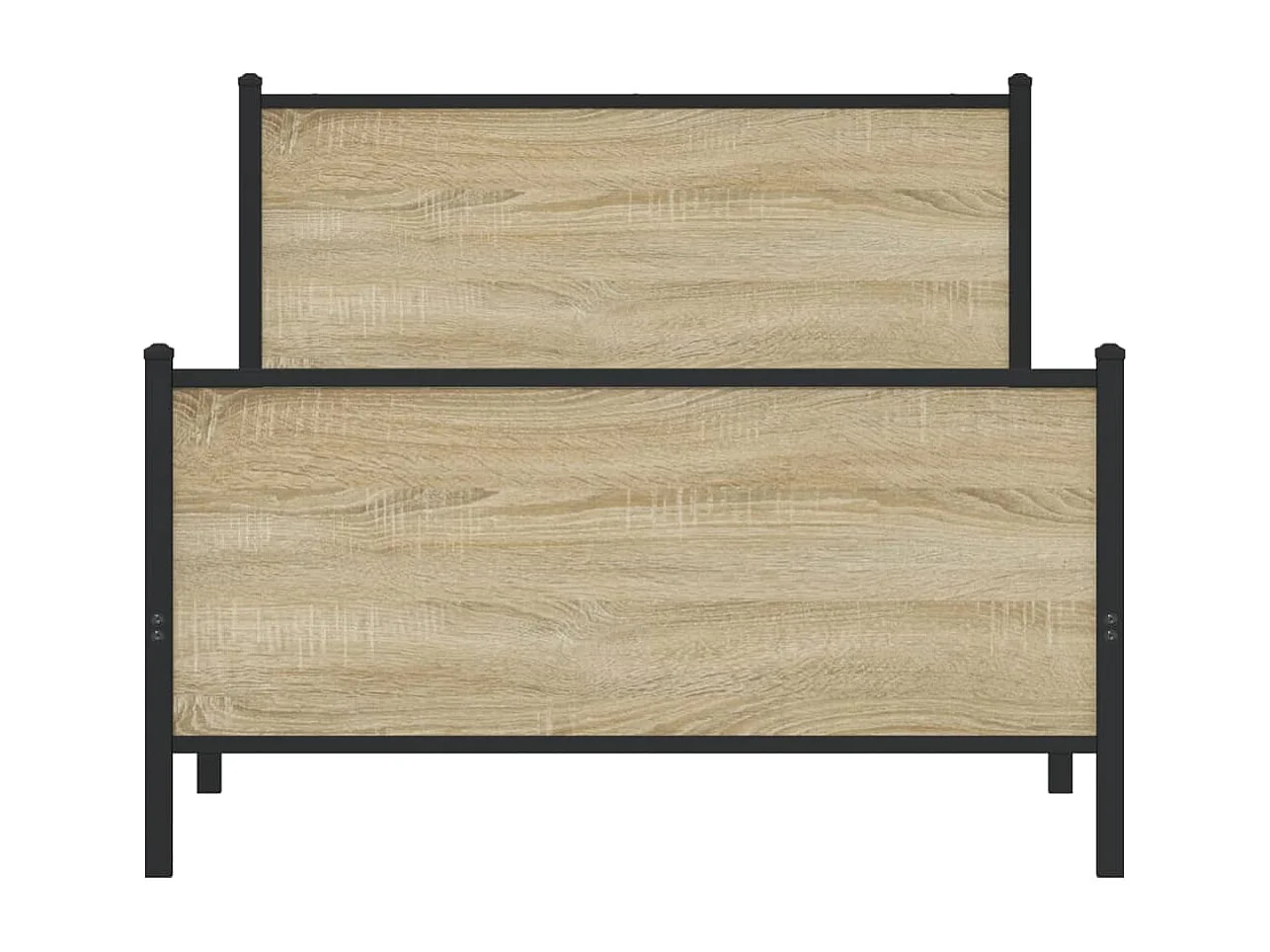 Cadre de lit en métal sans matelas chêne sonoma 107x203 cm