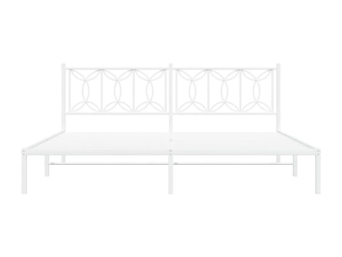 Estrutura de cama com cabeceira 193x203 cm metal branco