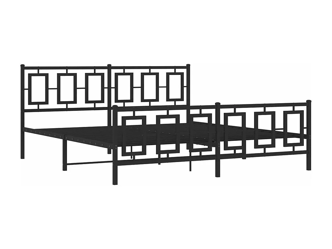 Estructura cama sin colchón con estribo metal negro 183x213 cm