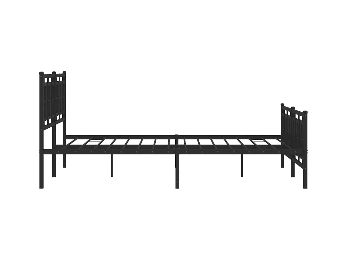 Bedframe met hoofd- en voeteneinde metaal zwart 183x213 cm