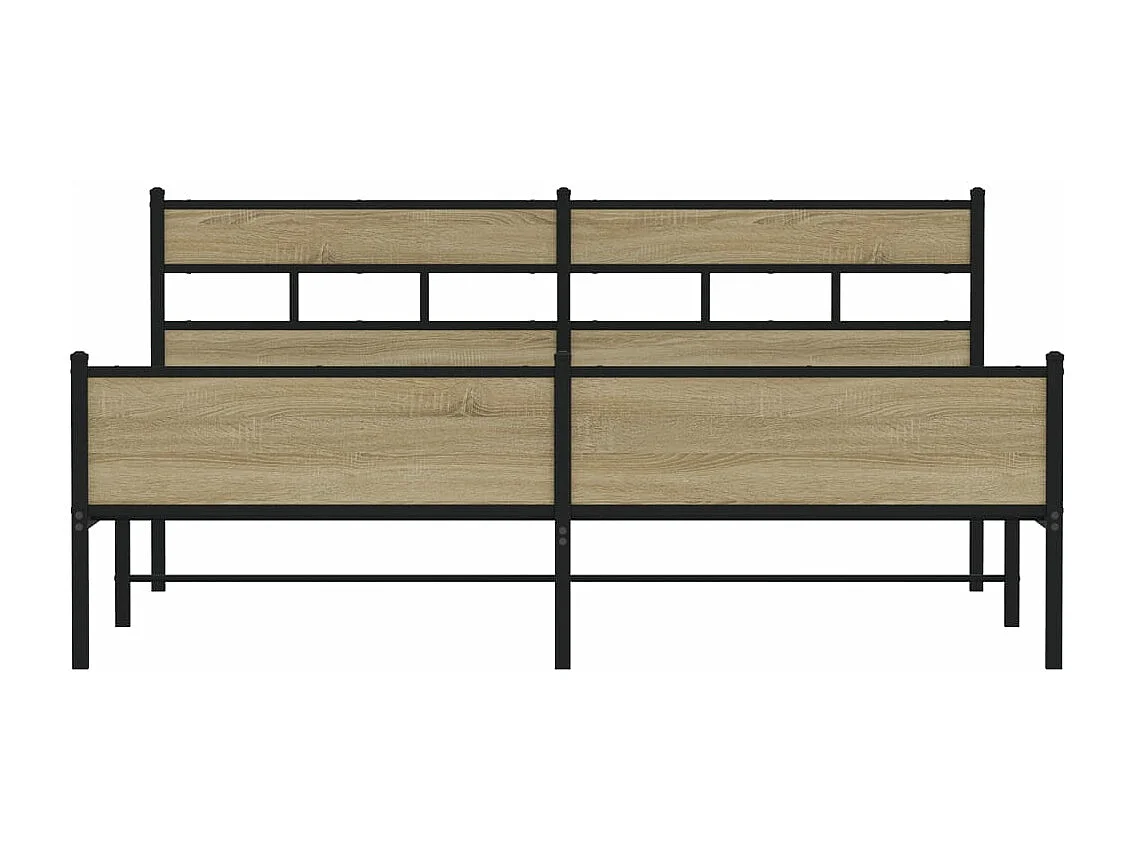 Cadre de lit en métal sans matelas chêne sonoma 193x203 cm