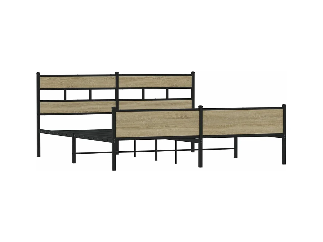 Bedframe zonder matras metaal sonoma eikenkleurig 193x203 cm
