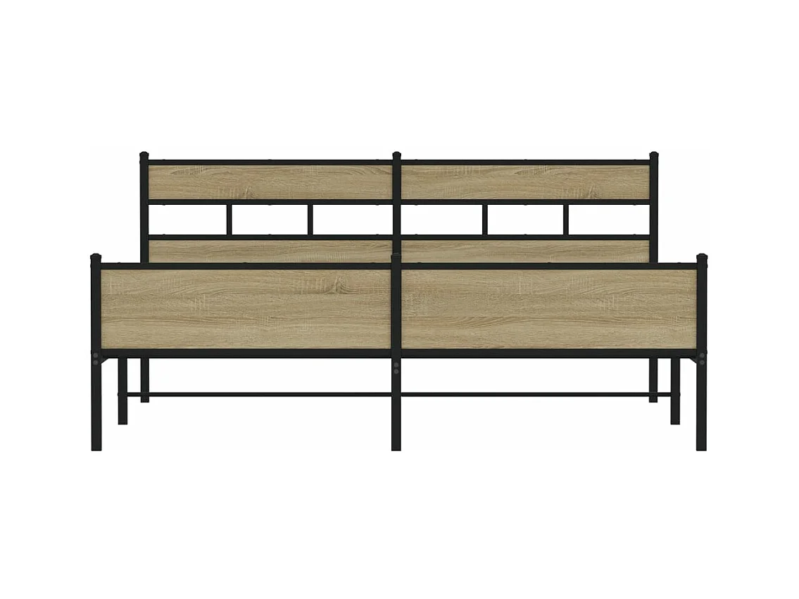 Bedframe zonder matras metaal sonoma eikenkleurig 193x203 cm