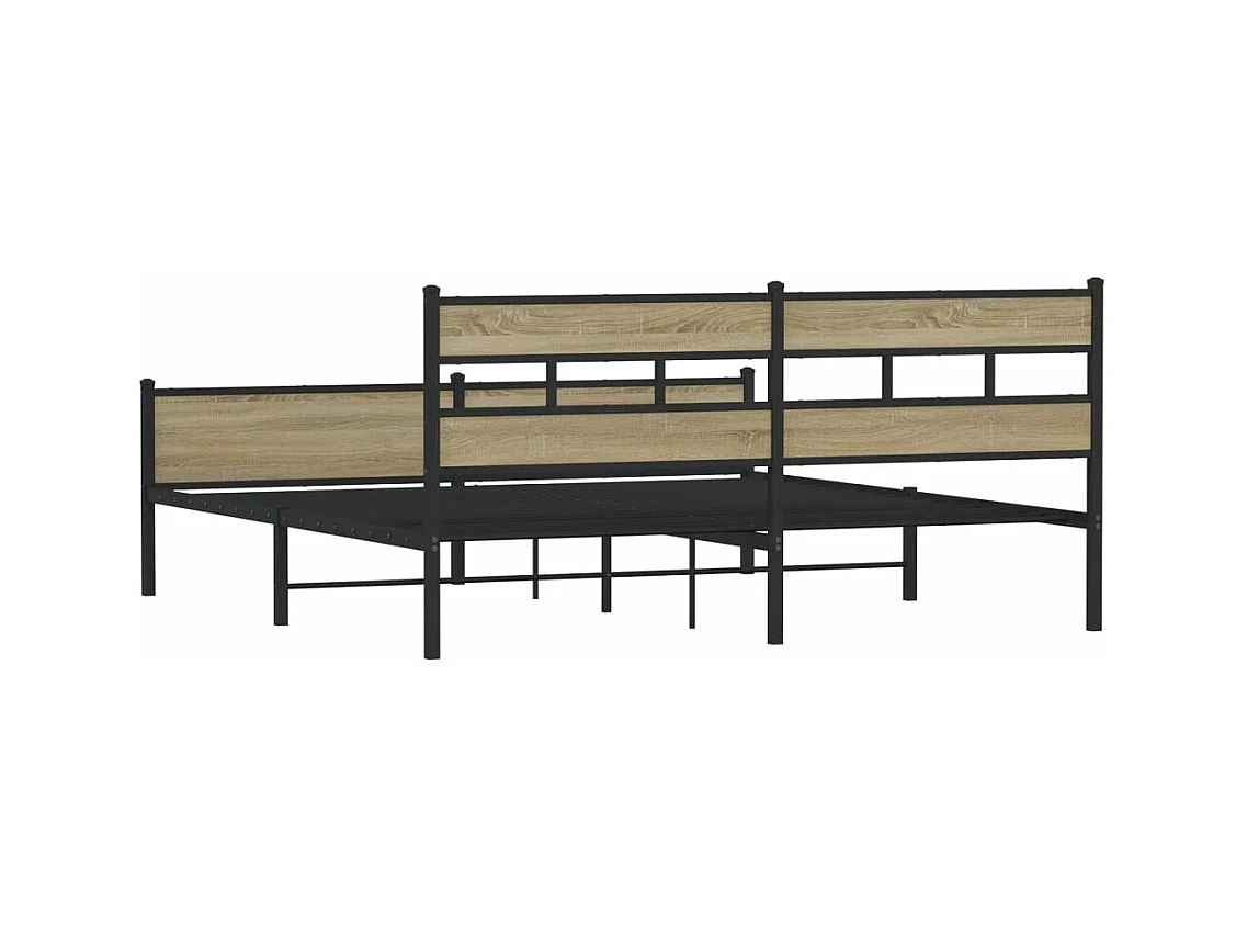 Bedframe zonder matras metaal sonoma eikenkleurig 193x203 cm