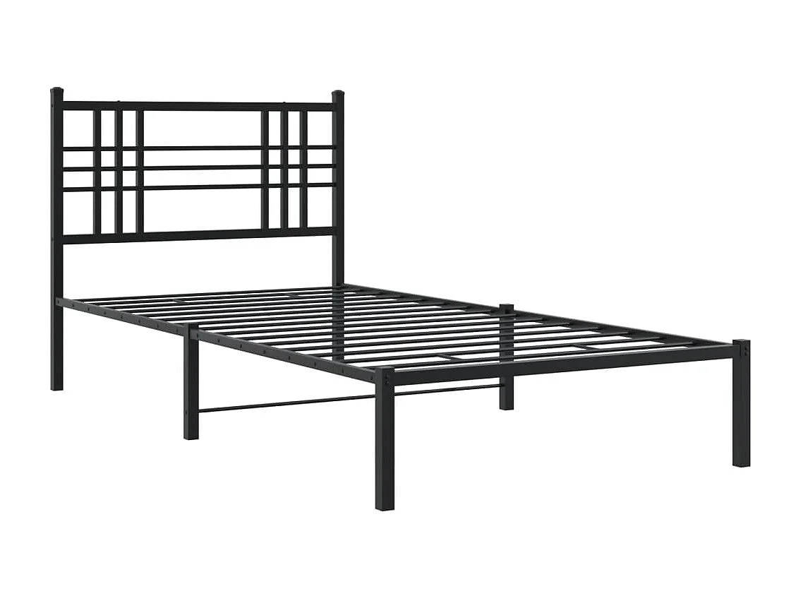 Bettgestell mit Kopfteil Metall Schwarz 107x203 cm