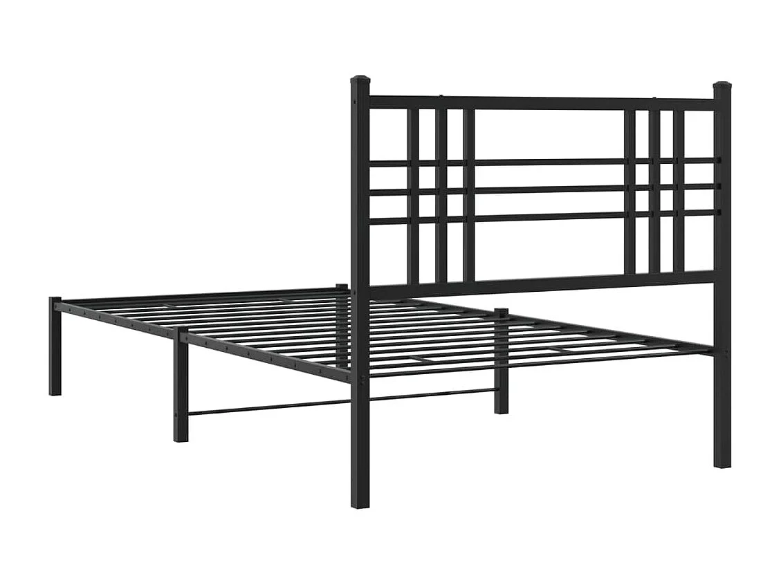 Bettgestell mit Kopfteil Metall Schwarz 107x203 cm