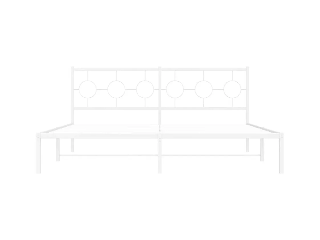 Bedframe met hoofdbord metaal wit 180x200 cm